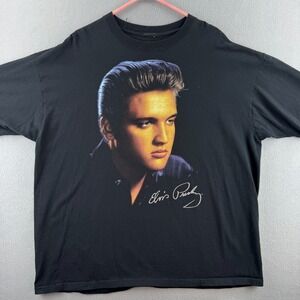 Vintage Elvis Presley Shirt Mens 3XL Black Short Sleeve Tee 90s Y2K